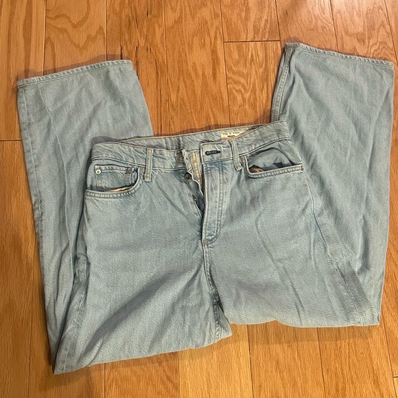 RAG AND BONE Logan feather weight low rise wide leg jeans size 30 - Picture 3 of 6